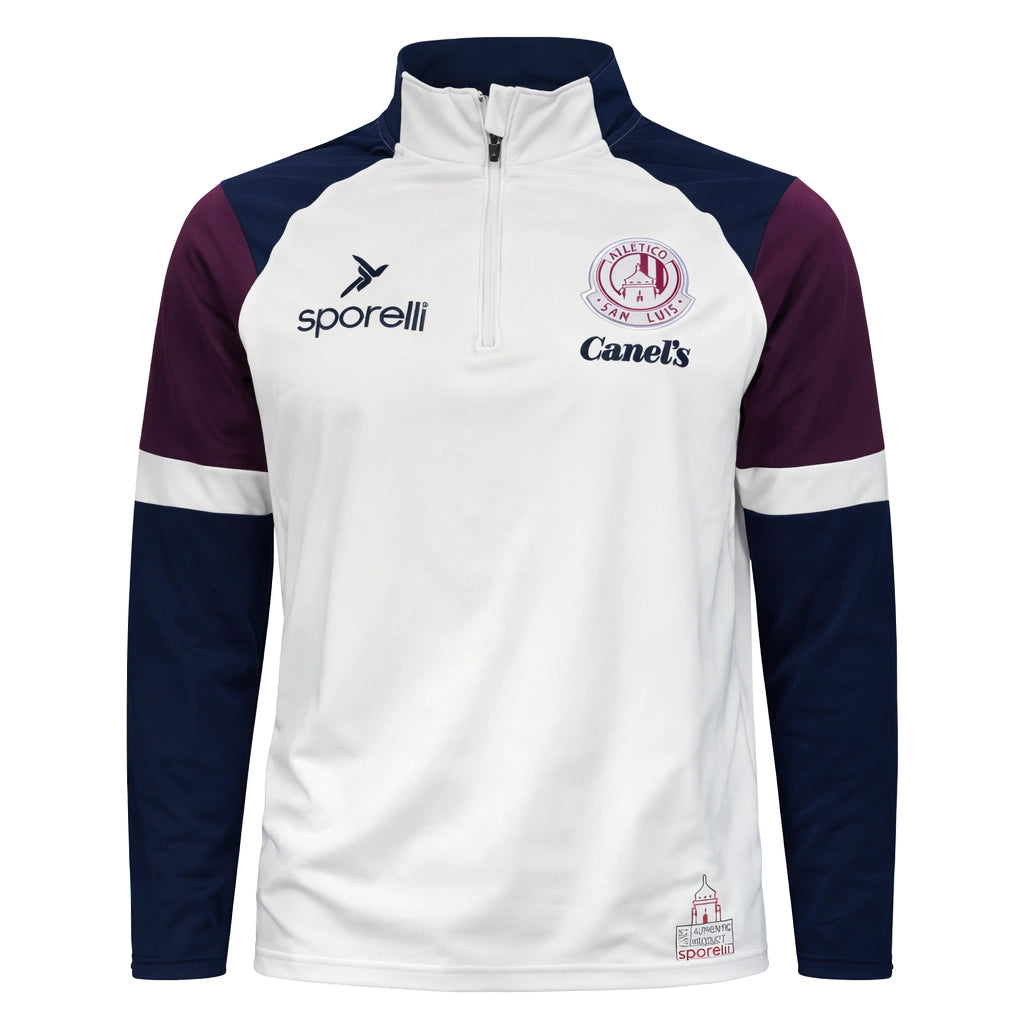 SUDADERA MEDIO CIERRE BLANCO/MARINO ADSL