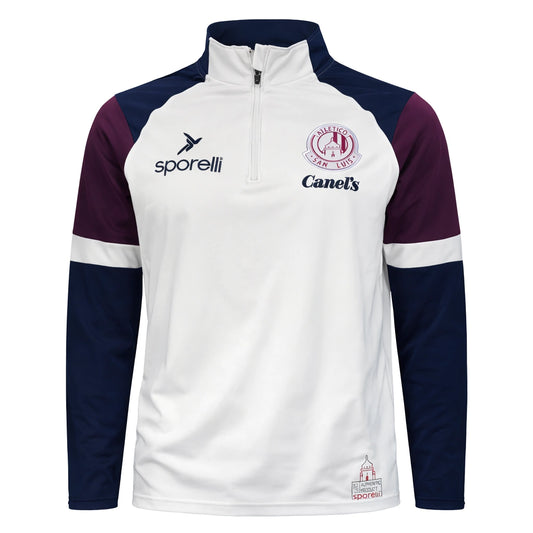 SUDADERA MEDIO CIERRE BLANCO/MARINO ADSL