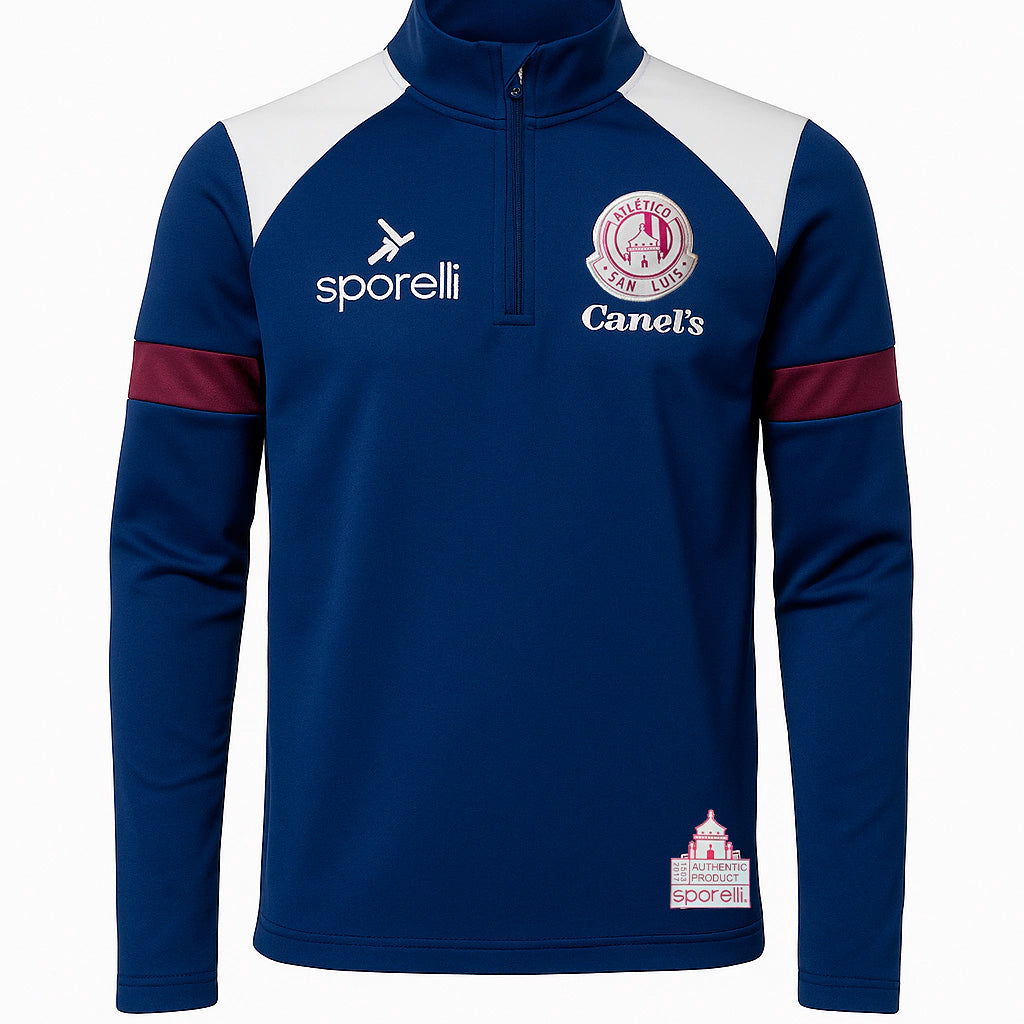SUDADERA MEDIO CIERRE MARINO/BLANCO ADSL